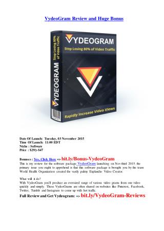 VydeoGram Review and Bonus