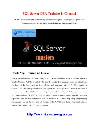 SQL Server DBA Training in Chennai