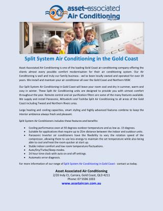 Split System Air Conditioning in the Gold Coast