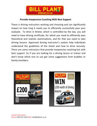 Provide Inexpensive Coaching With Best Support
