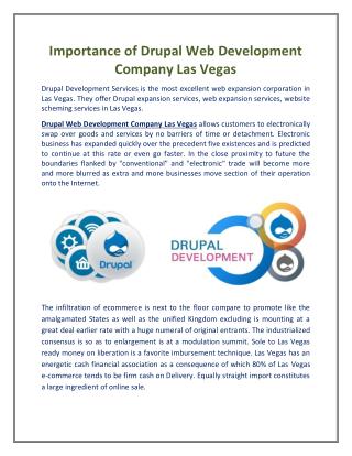 Importance of Drupal Web Development Company Las Vegas