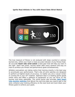 Ignite Real Athlete in You with Heart Rate Wrist Watch