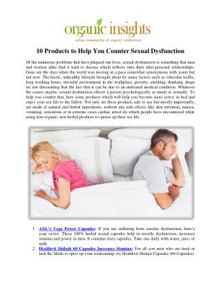 10 Products to Help You Counter Sexual Dysfunction