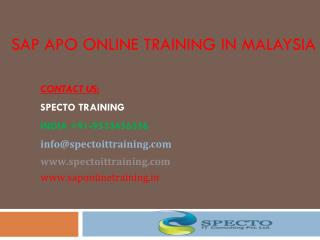 Sap apo online training in malaysia