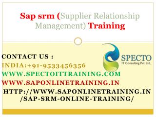 Sap srm (Supplier Relationship Management) online training in singapore