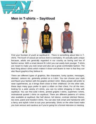 Men in T-shirts – Sayitloud