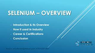 Selenium introduction & its overview