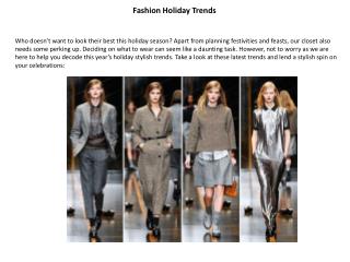 Fashion Holiday Trends