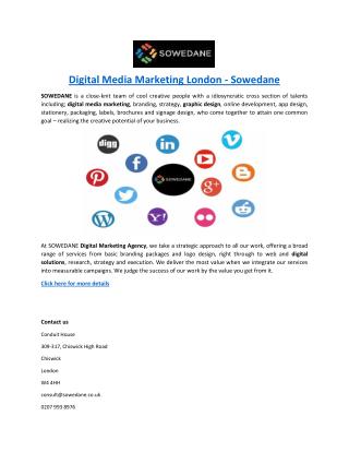 Digital Media Marketing London - Sowedane
