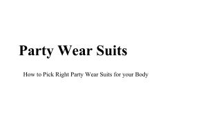 party wear suits online