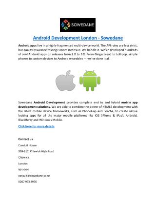 Android Development London - Sowedane
