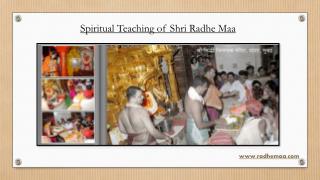 Spiritual Teaching of Shri Radhe Maa