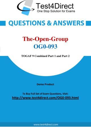 The Open Group OG0-093 TOGAF 9 Real Exam Questions