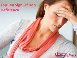 Top Ten Sign Of Iron Deficiency