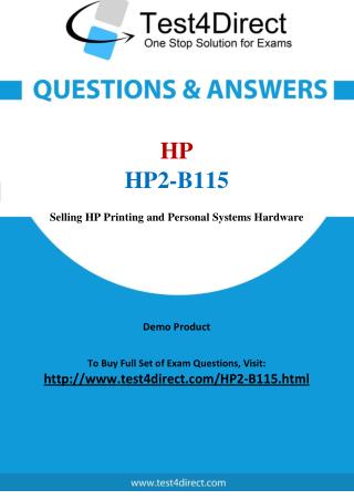 HP2-B115 HP Exam - Updated Questions