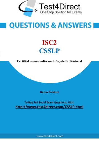 CSSLP ISC2 Exam - Updated Questions