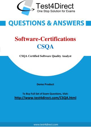 Software Certifications CSQA Exam Questions