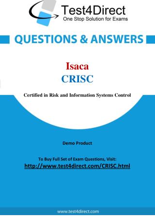 CRISC Isaca Exam - Updated Questions