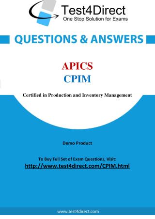 CPIM APICS Exam - Updated Questions