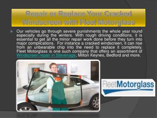 Repair or Replace Your Cracked Windscreen with Fleet Motorglass