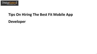 Tips on Hiring The Best Fit Mobile App Developer