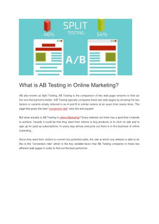 What is AB Testing in Inbound / Online Marketing?