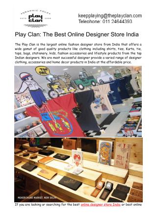 Play Clan- The Best Online Designer Store India