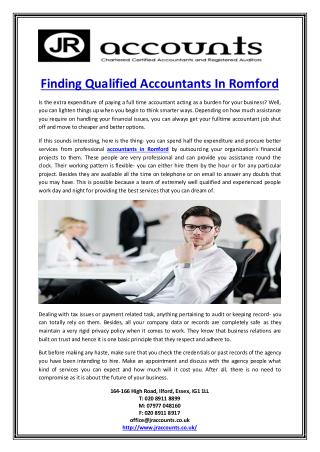Finding Qualified Accountants In Romford