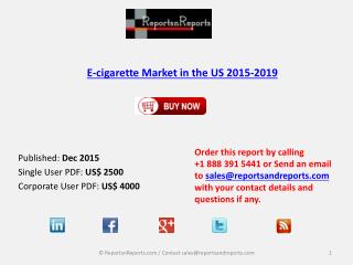 E-cigarette Market in the US Scenario & Growth Prospects 2019