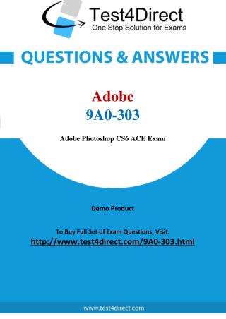 Adobe 9A0-303 Exam - Updated Questions
