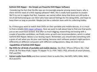 Sothink DVD Ripper-Watch Your DVDs Everywhere
