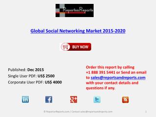 Analysis on Global Social Networking Market Forecasts 2020