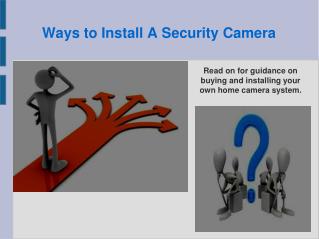 Ways to Install A Security Camera