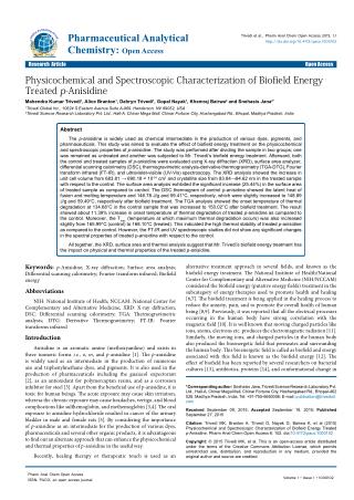 Characterization of Biofield Energy Treated p-Anisidine