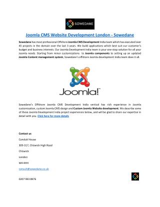 Joomla CMS Website Development London - Sowedane