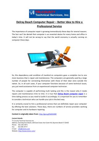 Delray Beach Computer Repair – Better Idea to Hire a Professional Service