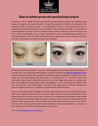 Obtain an aesthetic persona with specialized beauty program