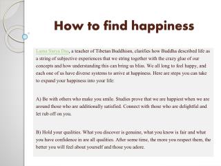How to find happiness