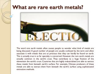 What are rare earth metals?