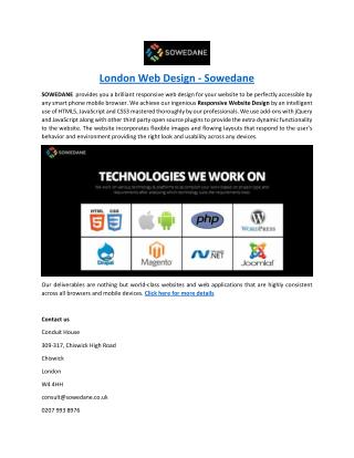 London Web Design - Sowedane