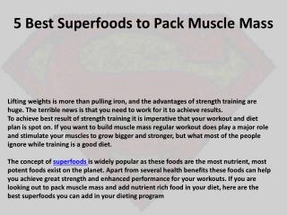 5 Best Superfoods to Pack Muscle Mass