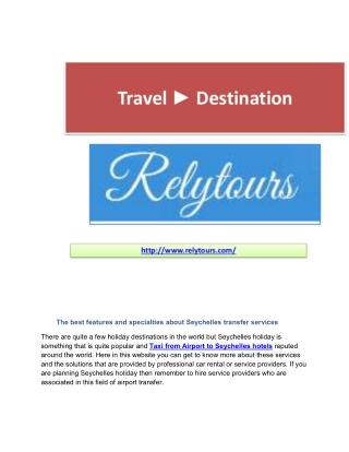 Taxi from Airport to Seychelles hotels