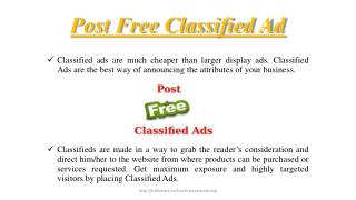 Post free classified ad