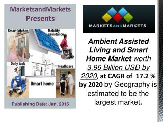 Ambient Assisted Living Market worth 3.96 Billion USD and Smart Home Market worth 56.18 Billion USD by 2020