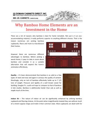 Why Bamboo Home Elements are an Investment in the Home