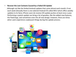 Recover the Lost Contacts Caused by a Failed iOS Update