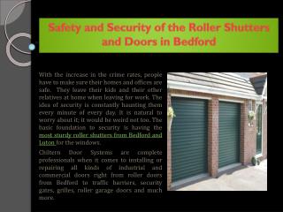 Safety and Security of the Roller Shutters and Doors in Bedford