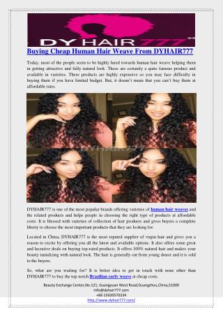 Buying Cheap Human Hair Weave From DYHAIR777
