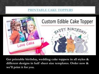 Printable cake toppers
