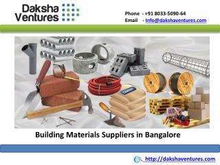 Building Materials Suppliers in Bangalore